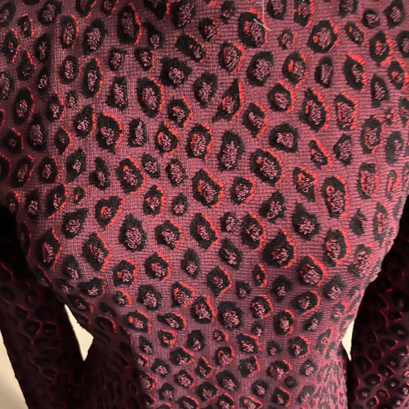 GIVENCHY NWT 2290.  Black Burgundy Leopard Print Dress Small - Picture 3 of 7